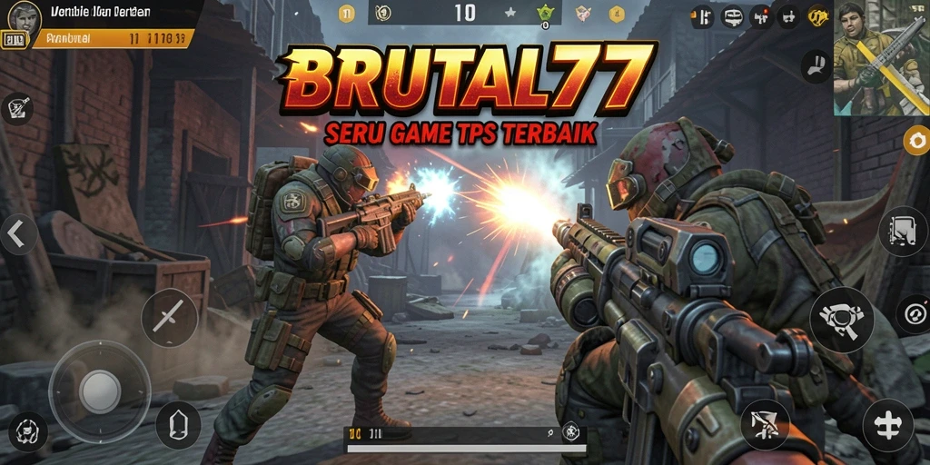 Screenshot menunjukkan aksi seru dalam gameplay TPS BRUTAL77.