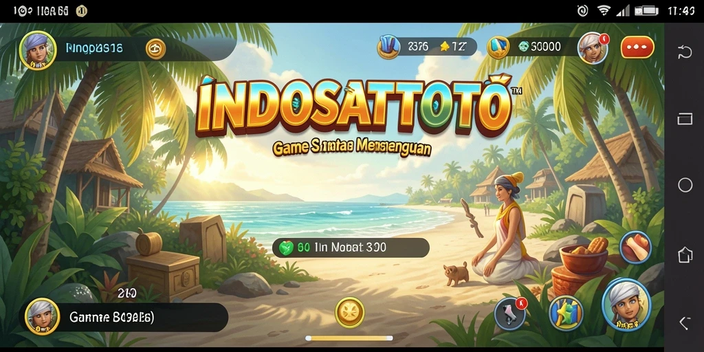 Tampilan antarmuka permainan INDOSATTOTO yang cerah dan menyenangkan.