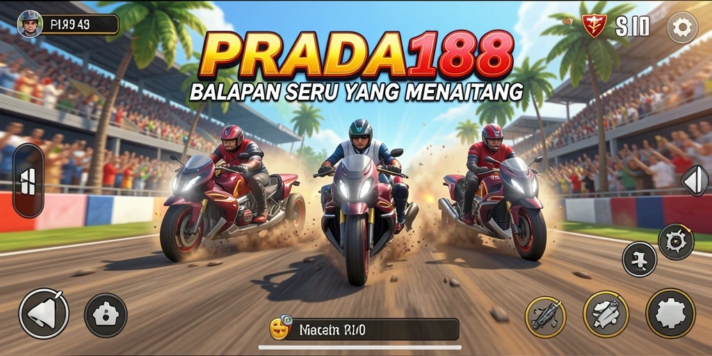 Tampilan utama gameplay <strong>PRADA188</strong> dengan aksi balapan yang cepat dan mendebarkan.