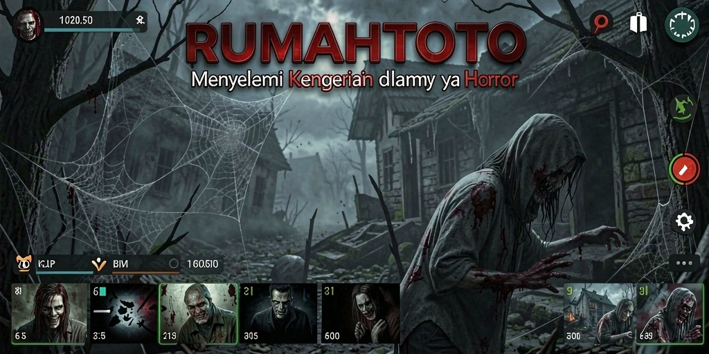 Gameplay RUMAHTOTO yang menegangkan dengan atmosfer horor mengerikan.
