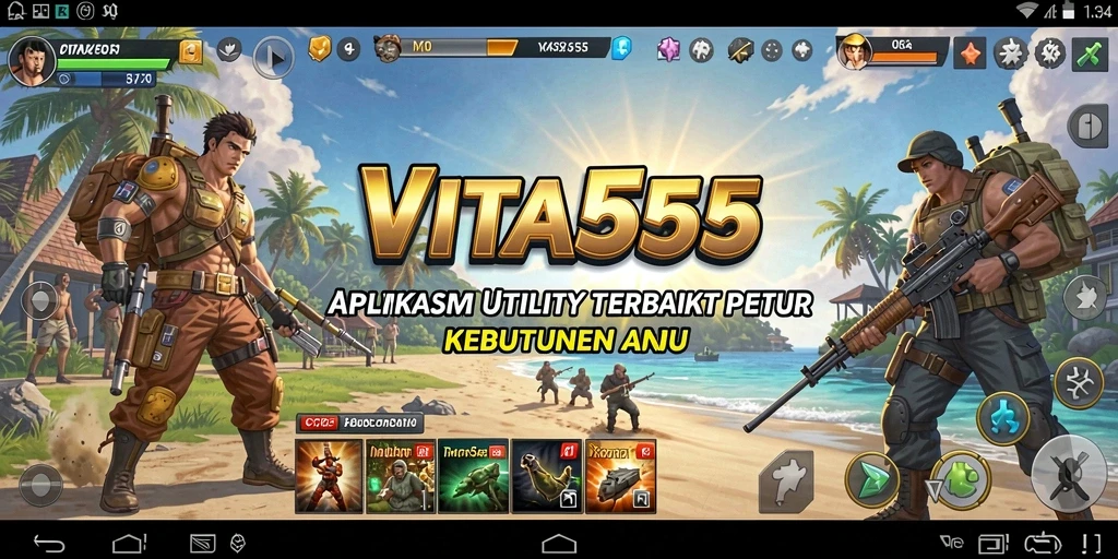 Screenshot VITA555 menampilkan berbagai utilitas yang mudah diakses.